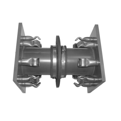 <P>Wanddurchführung PVC-U, gerade, beidseitiger Anschlussflansch, beidseitig Hülsendübel Stahl verzinkt</P>