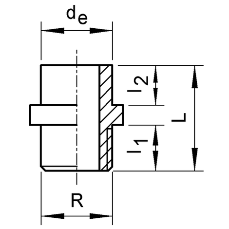 Übergangsnippel, PE, SDR 11, kurz, Außengewinde