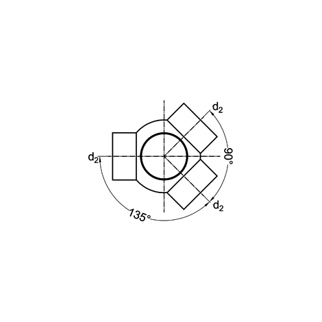 Mehrfachabzweig 88,5°, PE-Abfluss, Typ 2 (135°/90°)
