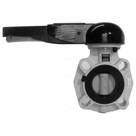 Universal-Industrie/Chemie-End-Absperrklappe FK, PVC-C, Handhebel