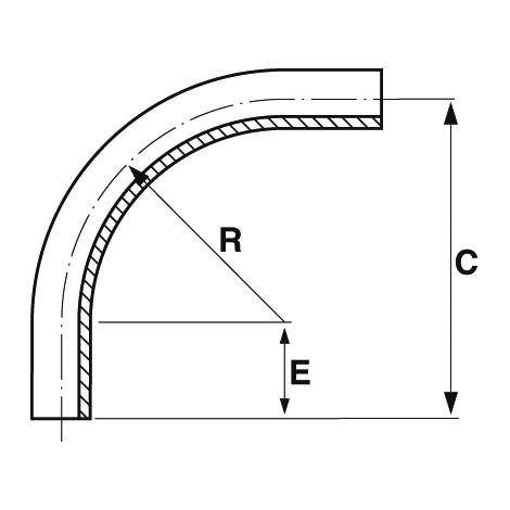 Bogen 90°, ABS, gedrückt