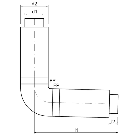 Winkel 88,5°, PE Abfluss Rohr-in-Rohrsystem