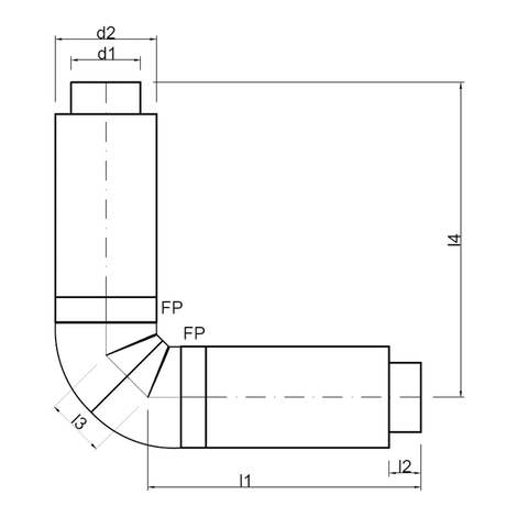 Umlenkung 2 x 45° ohne Zwischenstück, PE Abfluss Rohr-in-Rohrsystem