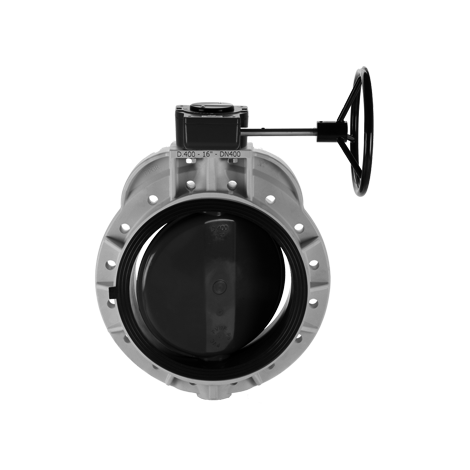 Universal-Industrie-Absperrklappe FK-BIG, PP, Handgetriebe