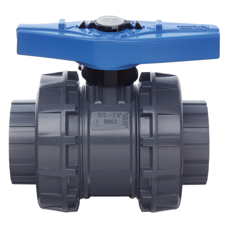 2-Wege-Kugelhahn R2 1/2"-4", VEE-Easyfit, PVC-U, Gewindemuffe, EPDM