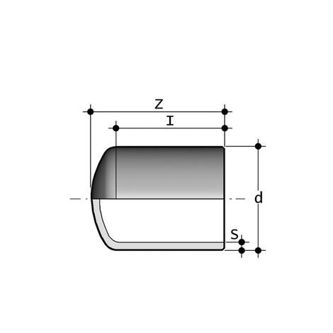 Endkappe, PP, SDR 11, lang