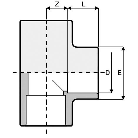 T-Stück 90°, PVC-U, egal
