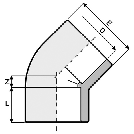 Winkel 45°, PVC-U