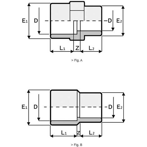 Reduktion, PVC-U, lang