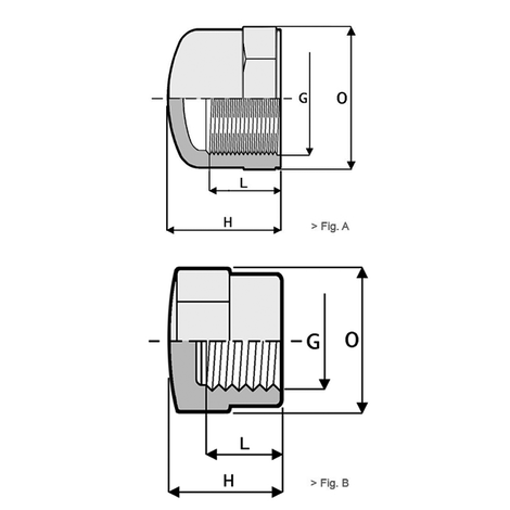 Endkappe, PVC-U, Gewindemuffe