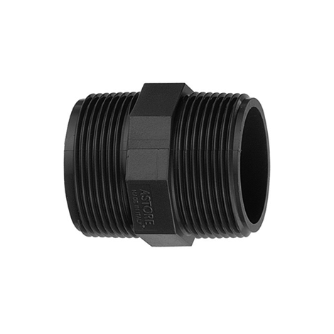 Doppelnippel, PVC-U, Gewindestutzen