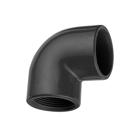 Winkel 90°, PVC-U, Klebmuffe/Gewindeanschluss