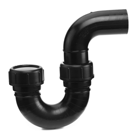 Siphon, PE-Abfluss, senkrecht/waagerecht
