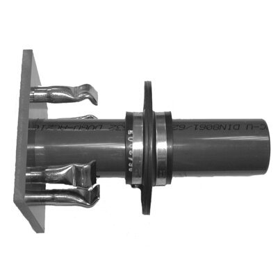 <P>Wanddurchführung PVC-U, gerade, einseitiger Anschlussflansch, Hülsendübel Stahl verzinkt</P>