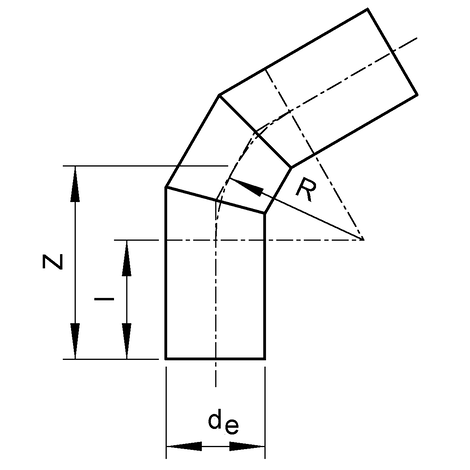Segmentbogen 60°, PE 100, SDR 11, lang