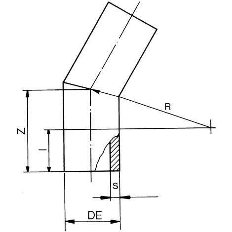 Segmentbogen 30°, PE 100, SDR 33, lang