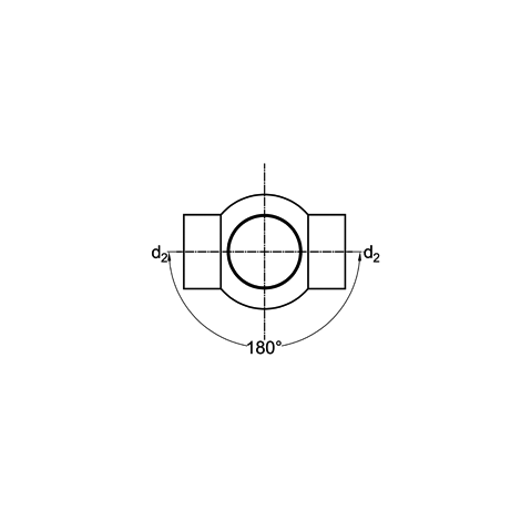 Kugelabzweig 88,5°, PE-Abfluss, Typ 3 (180°)