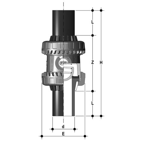 Federrückschlagventil, SSE-Easyfit, PVC-U, PE100-Stutzen