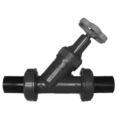 <P>Schrägsitzabsperrventil, PVC-U, Verschraubung mit PE100-LS Stutzen, SDR 11</P> <P>Schrägsitzabsperrventil, PVC-U, Verschraubung mit PE100-LS Stutzen, SDR 11</P>