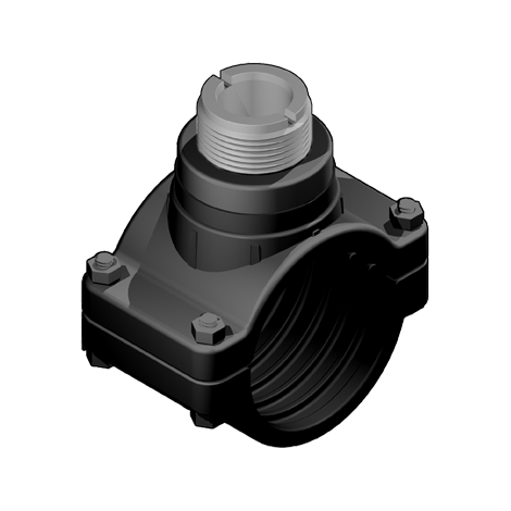 Anbohrschelle, isometrisch, d 63 - d 315, PP und PE Anbohrschelle, isometrisch, d 63 - d 315, PP und PE