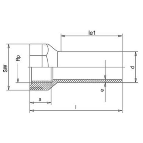 Innengewindemuffe, PE 100, SDR 11, lang