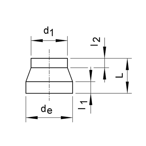 Reduktion, PE 100, SDR 17, kurz, zentrisch, formgespritzt