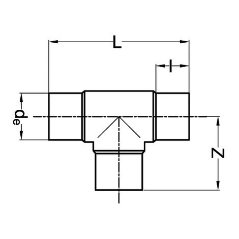 T-Stück 90°, PE 100, SDR 17, lang