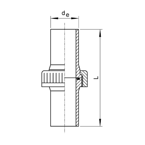 Verschraubung komplett, PE 100, SDR 11, lang