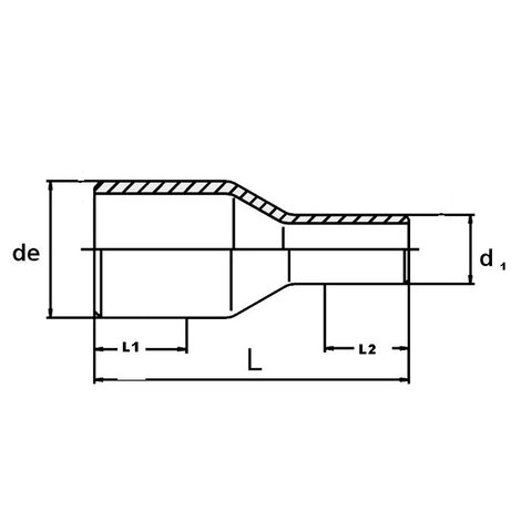 Reduktion, PE 100, SDR 17, lang, zentrisch