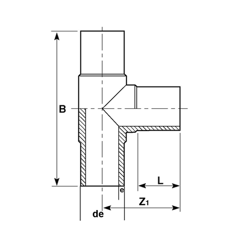 T-Stück 90°, PP, SDR 11, lang