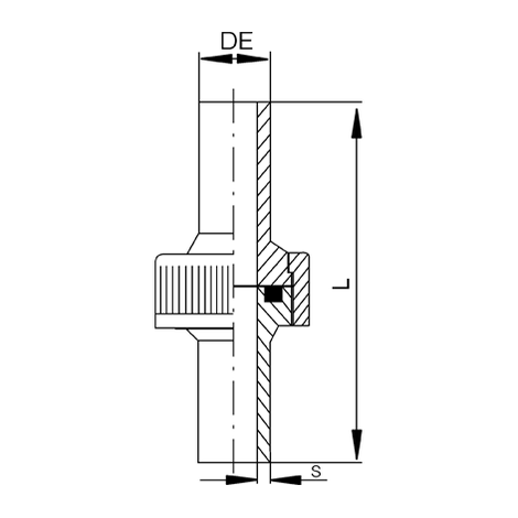 Verschraubung, PP, SDR 11, lang