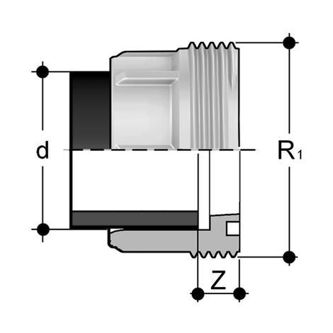 Einschraubteil, PVDF