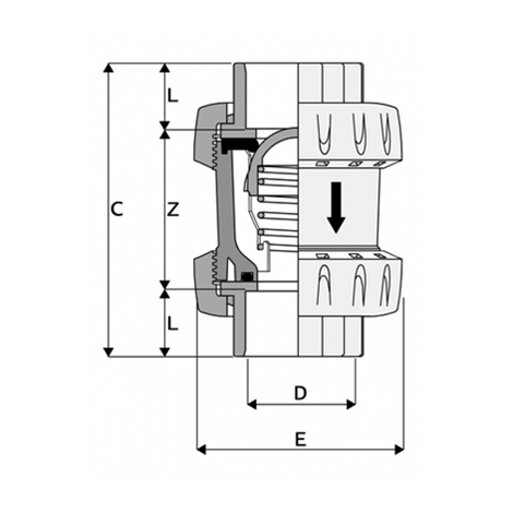 Federrückschlagventil, PVC-U, Klebemuffe, Typ ARIV-V, EPDM