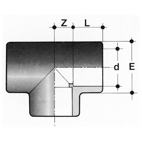 T-Stück 90°, PVC-U, egal