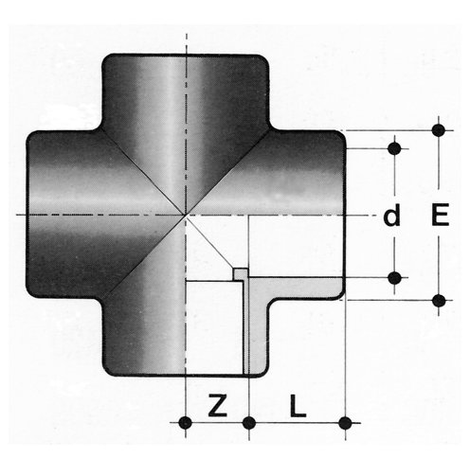 Kreuzstück, PVC-U, egal