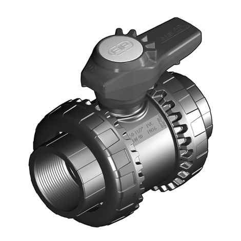 2-Wege-Kugelhahn R3/8"-2", VEE-Easyfit, PVC-U, Gewindemuffe, EPDM