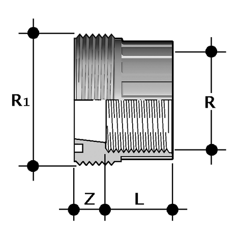 Einschraubteil, PVC-C, Innengewinde