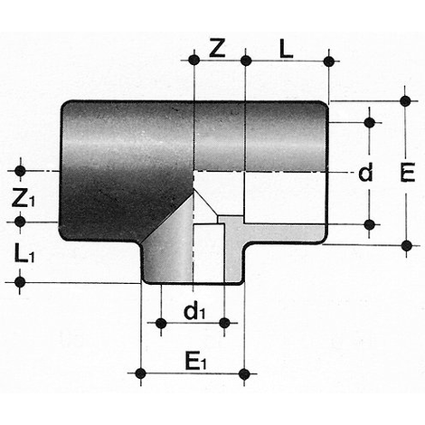 T-Stück, PVC-U, reduziert