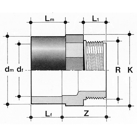 Übergangsmuffenippel, PVC-C