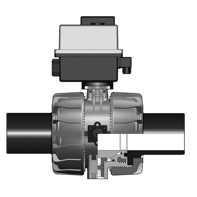 <P>2/2-Wege-Kugelhahn VKD, PVC-U, d 20-d 110, PE LS Stutzen</P>