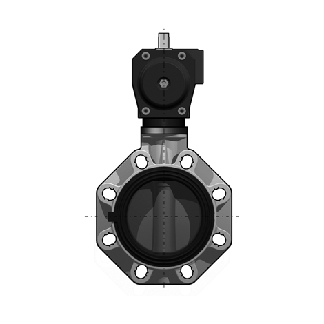 2/2-Wege-Industrie-Absperrklappe FKOM/CP, PP, d 50 - d 315, NC