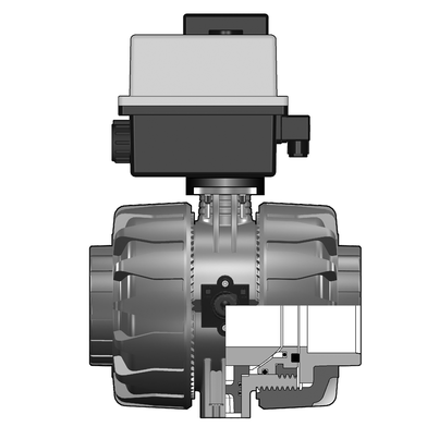 <P>2/2-Wege-Kugelhahn VKD, PVC-U, d 16-d 110, Klebemuffe</P>