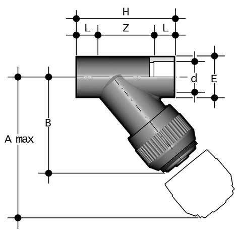 Schmutzfänger transparent, PVC-U, Klebemuffe