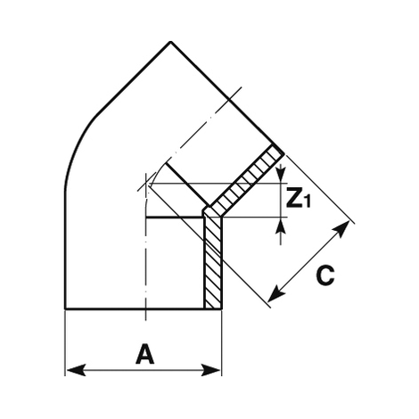 Winkel 45°, ABS