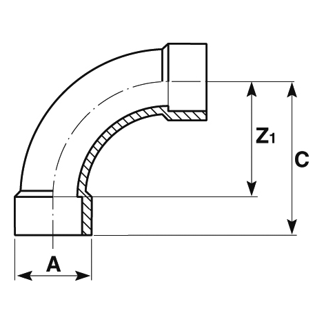 Bogen 90°, ABS