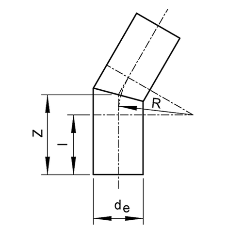 Segmentbogen 30°, PE 100, SDR 17, lang