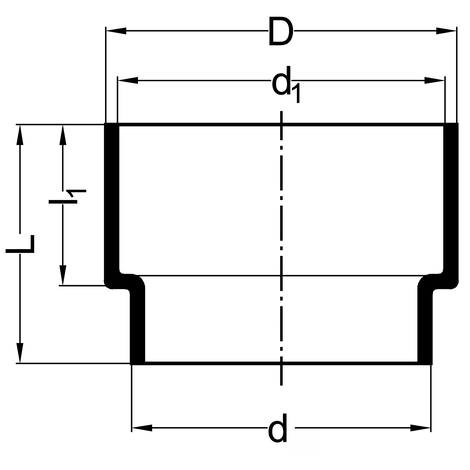 Siphonanschlussmuffe, PE-Abfluss, mit Schutzkappe