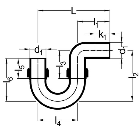 Universal-Siphon, PE-Abfluss, mit Bundbuchse