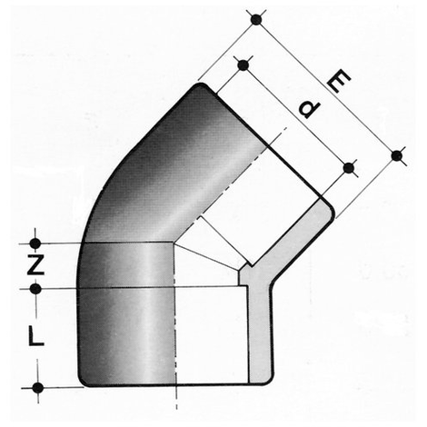 Winkel 45°, PVC-C