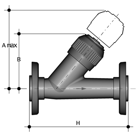Rückschlagventil, PP, Losflansch